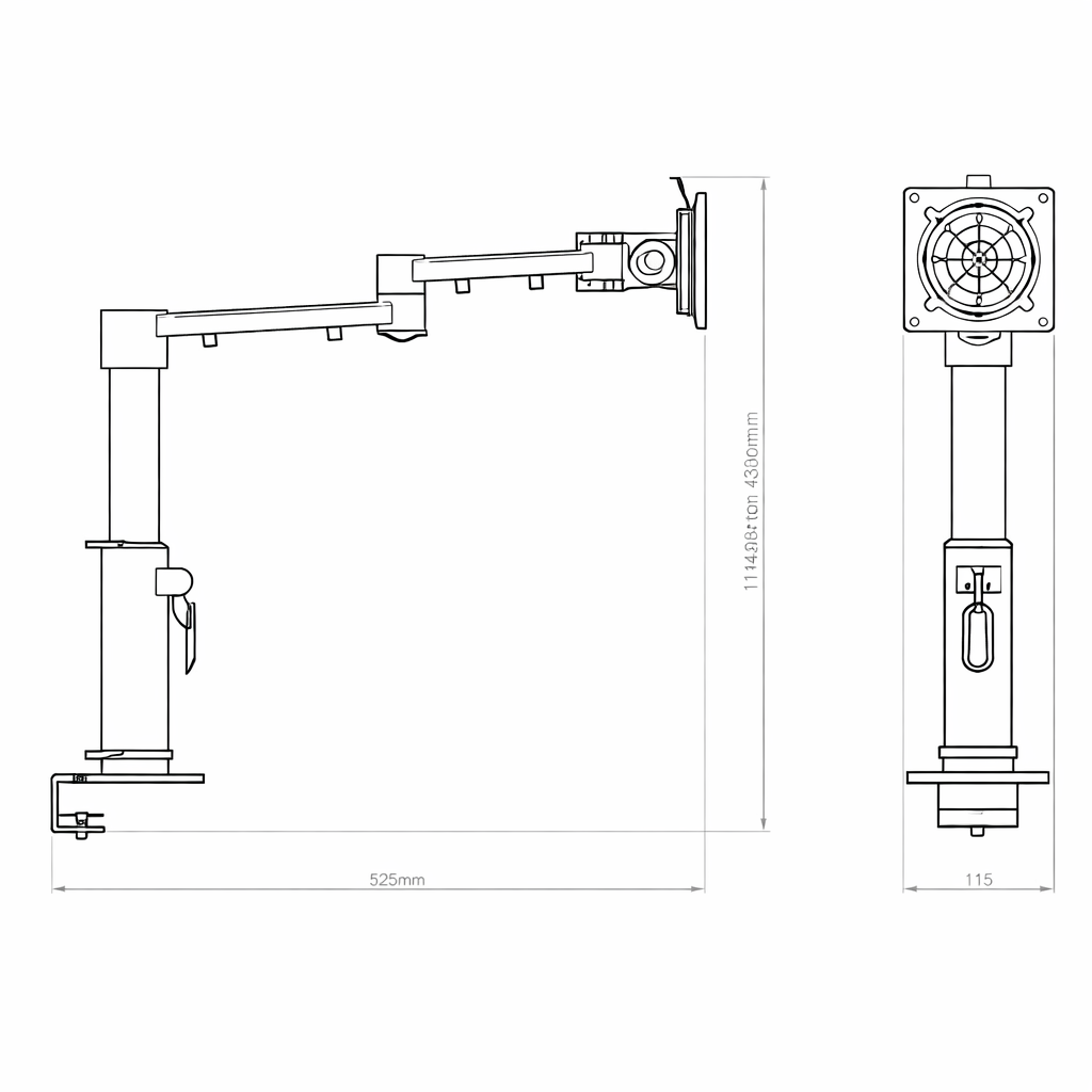 CMS Ergo CMS2195 X-Stream 2 - Single Monitor Arm - White