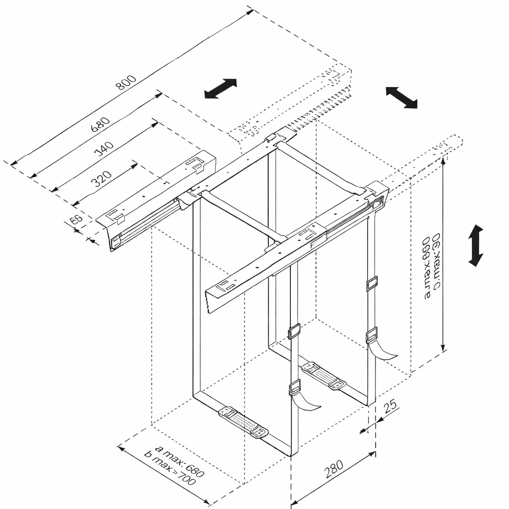 CMS Ergo CMS2150 Retractable Under Desk Sling Mount