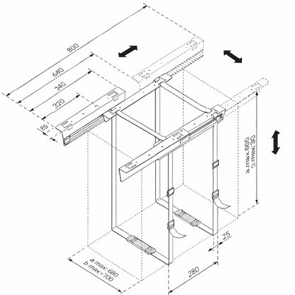 CMS Ergo CMS2150 Retractable Under Desk Sling Mount