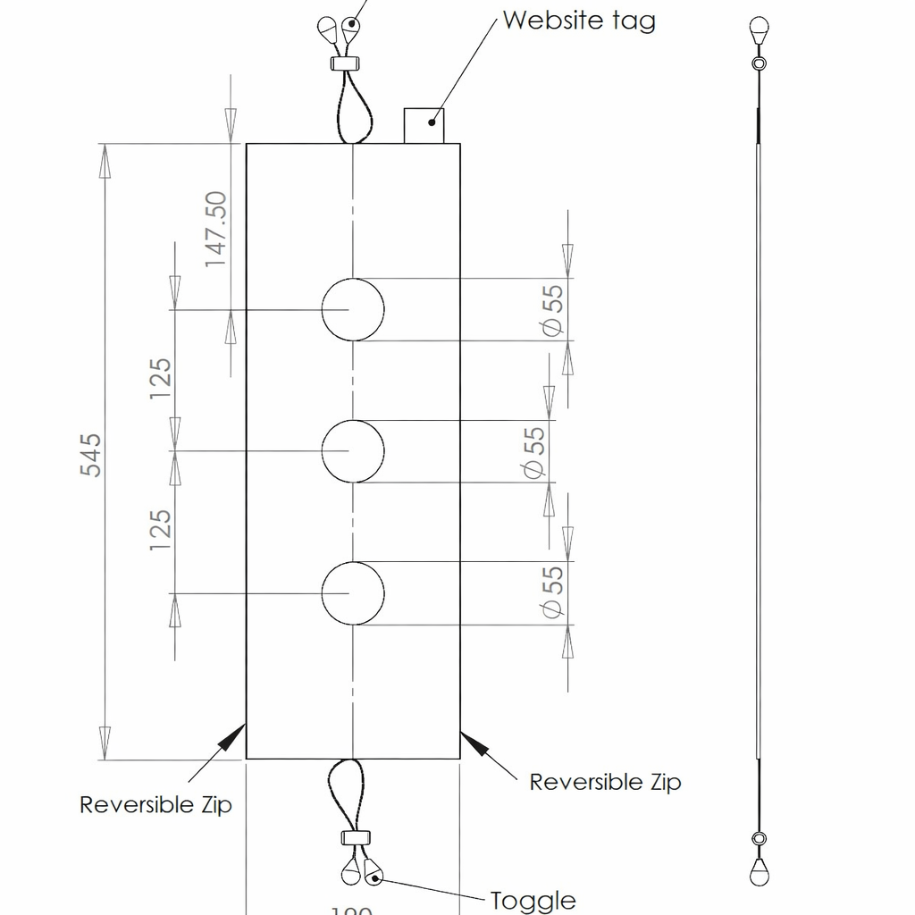 CMS Ergo Zip it Drawstring Cable Tidy – 600mm