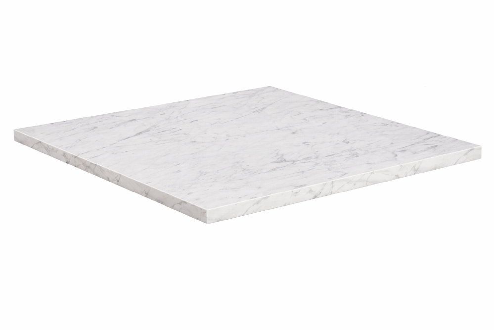 100x60cm Rectangle Table Top – White Carrara Marble – Matching Edge