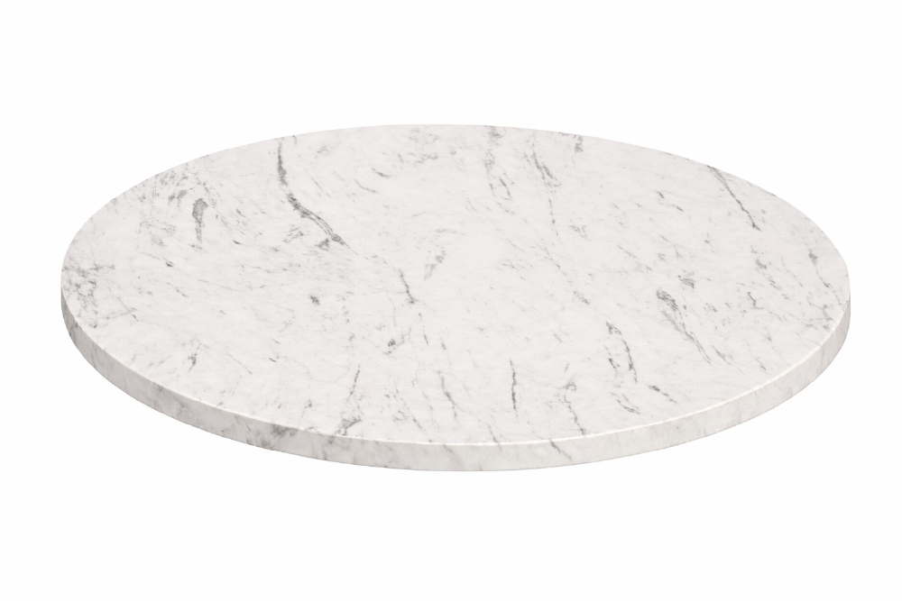 700mm Round Table Top – Egger White Carrara Marble – Matching Edge