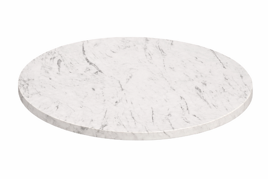 700mm Round Table Top – Egger White Carrara Marble – Matching Edge
