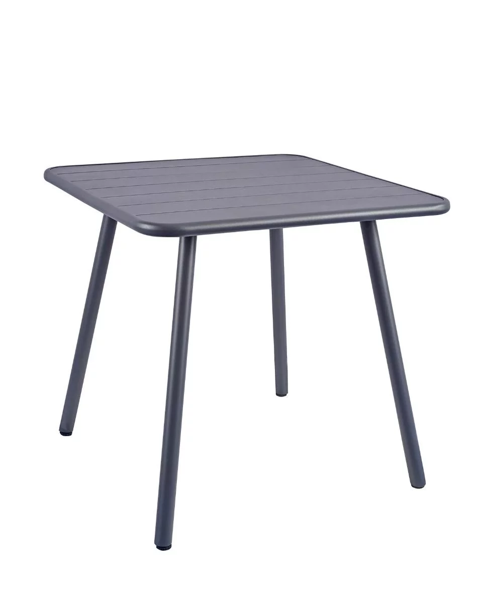 Oslo 800mm Square Aluminium Outdoor Table - Grey