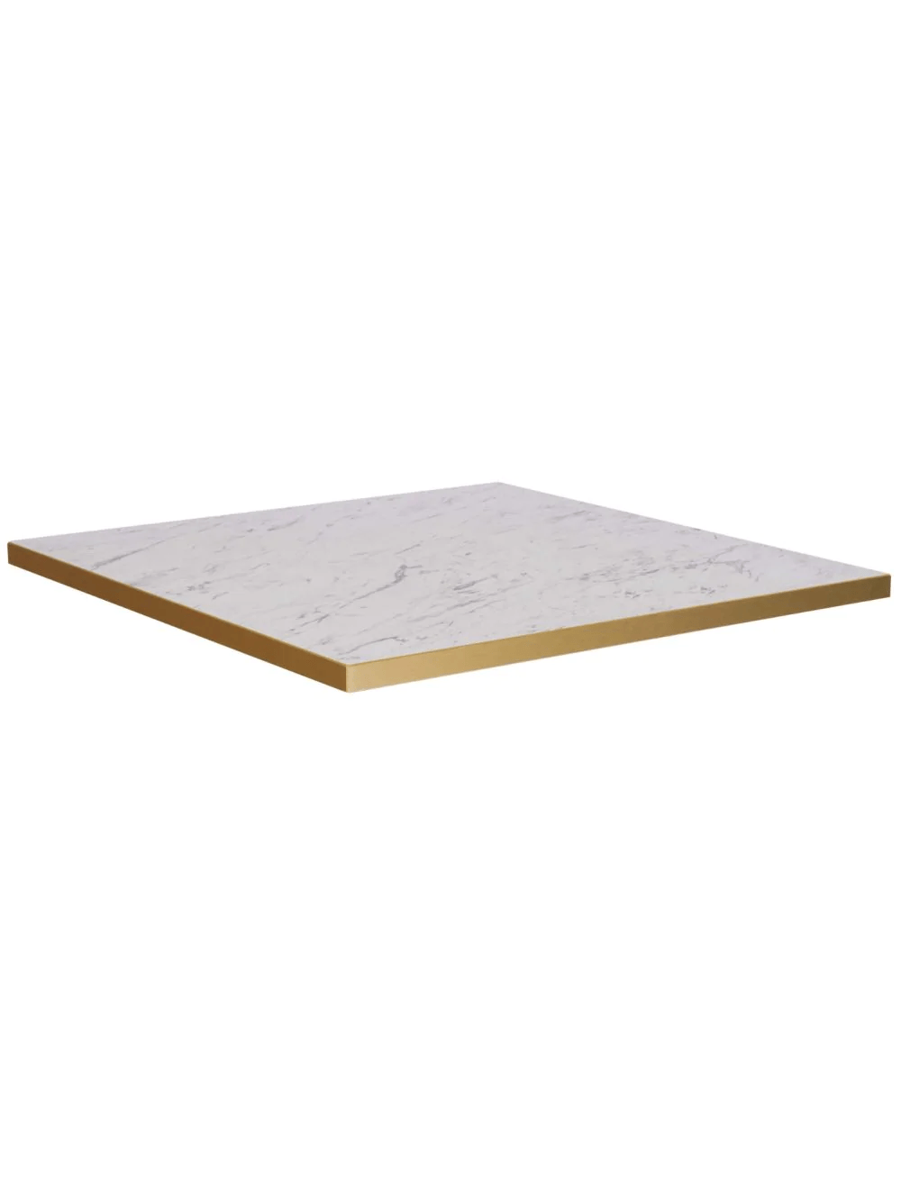 100x60cm Rectangle Table Top – White Carrara Marble – Gold Edge